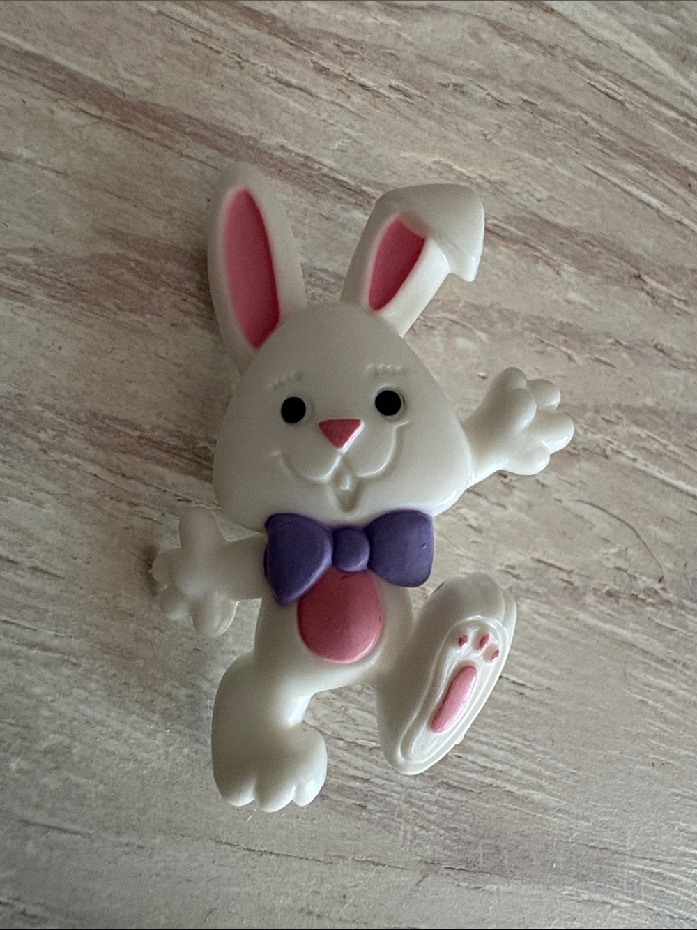 Vintage 1980s Hallmark White Easter Bunny Lapel Pin
